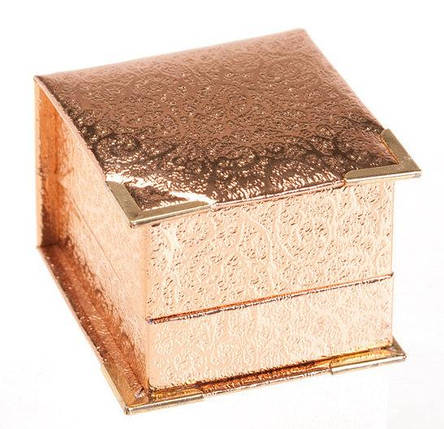 Футляр для кільця Подарункова коробочка для кільця золота парча, фото 1