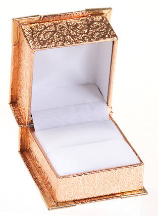 Футляр для кільця Подарункова коробочка для кільця золота парча, фото 2