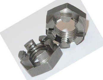 Гайка корончата М22 низька DIN 937 оцинкована (ГОСТ 5919-73), фото 2