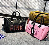 Жіноча Спортивна сумка тканинна чорна PINK, фото 5