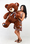 Шоколадний плюшевий ведмедик із шарфиком, фото 2