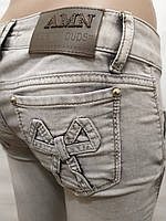 Жіночі джинси світло-сіра варіння