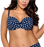 Польський купальник жіночий роздільний горошок Ava SK 75 (купальники великого розміру, щільна чашка), фото 2