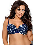 Польський купальник жіночий роздільний горошок Ava SK 75 (купальники великого розміру, щільна чашка), фото 3