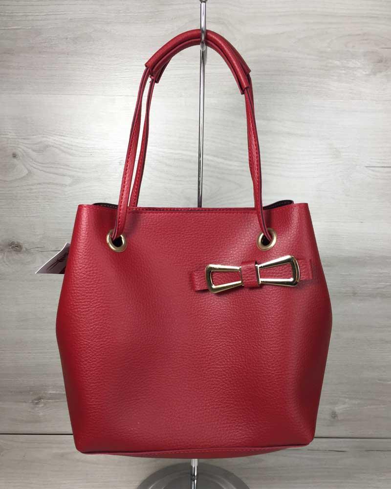 2в1 Молодіжна жіноча сумка Бантик червоного кольору