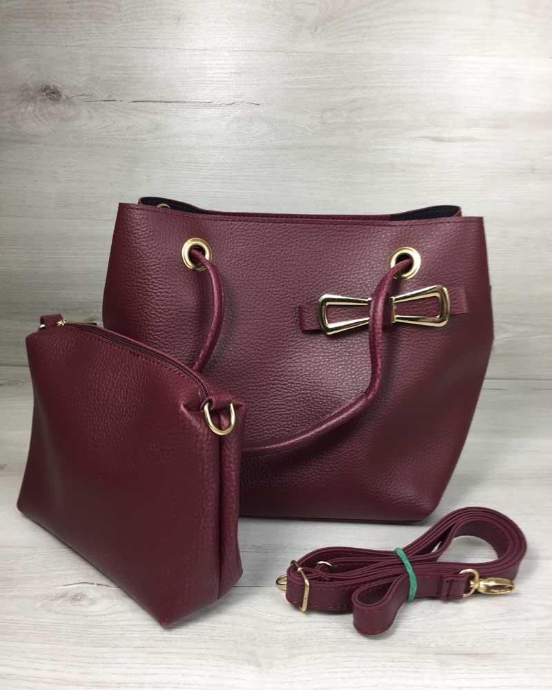 2в1 Молодежная женская сумка Бантик бордового цвета | Купить 2в1 ...