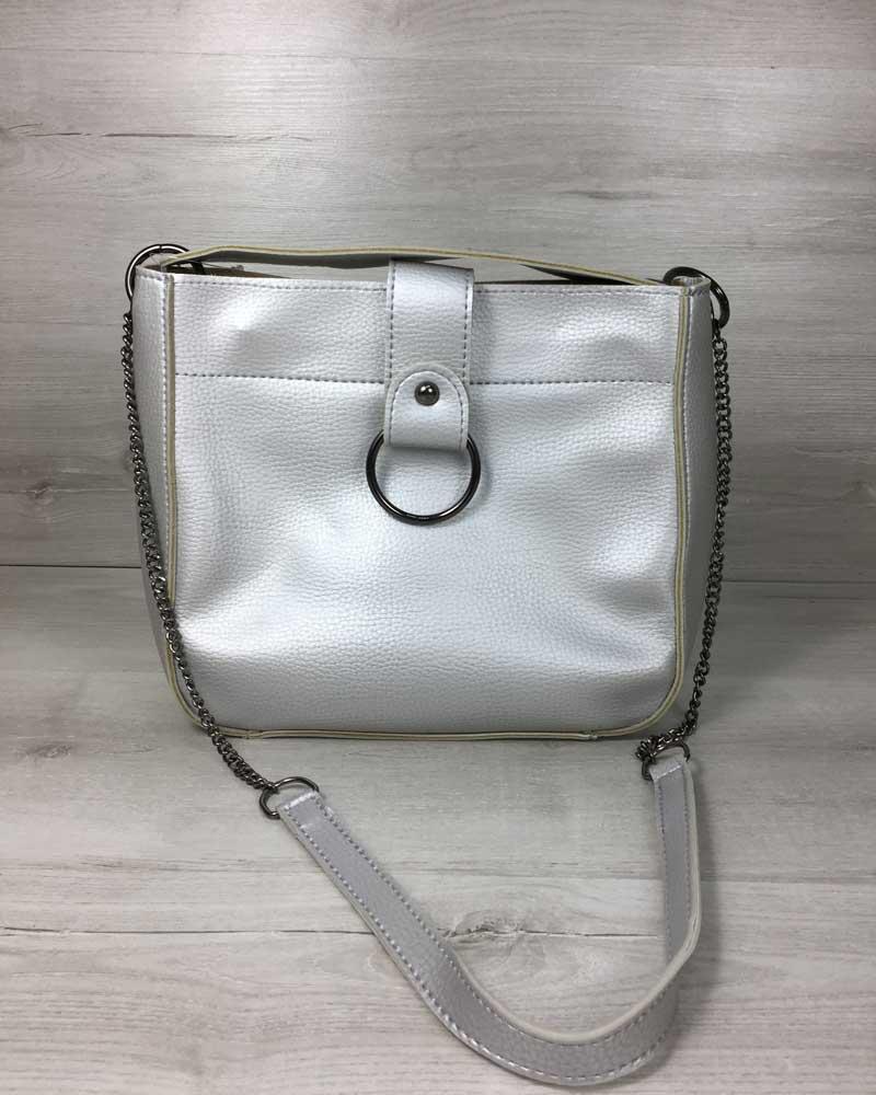 Молодіжна жіноча сумка Єва срібного кольору (нікель)