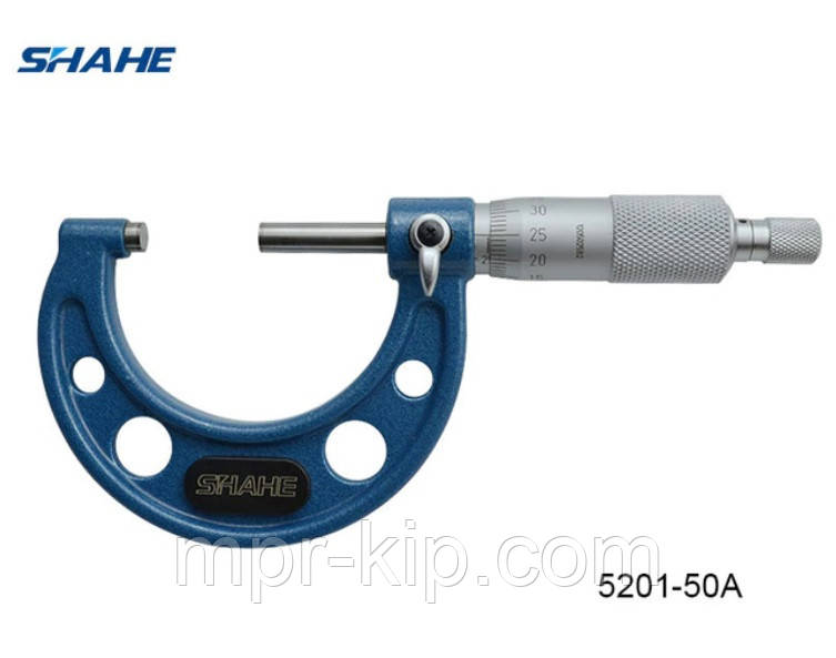 Мікрометр аналоговий Shahe 5201-50A, діапазон 25-50 мм, дискретність 0.01 мм, фото 1