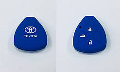 Силіконовий чохол на ключ Toyota 3 кнопки синій