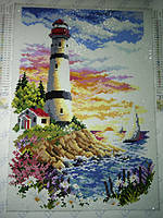 Набор для рисования камнями на холсте "Маяк"