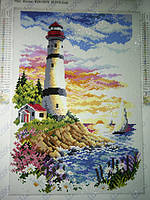 Набор для рисования камнями на холсте "Маяк"