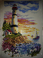 Набор для рисования камнями на холсте "Маяк"