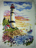 Набор для рисования камнями на холсте "Маяк"