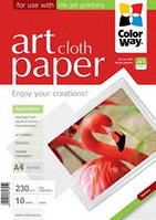 Фотопапір ColorWay ART глянцевий фактура "тканина" 230 г/м², A4, 10 арк. (PGA230010CA4)