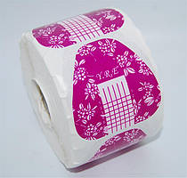 Форми для нарощування широкі рожеві з квіткою — 500 шт.