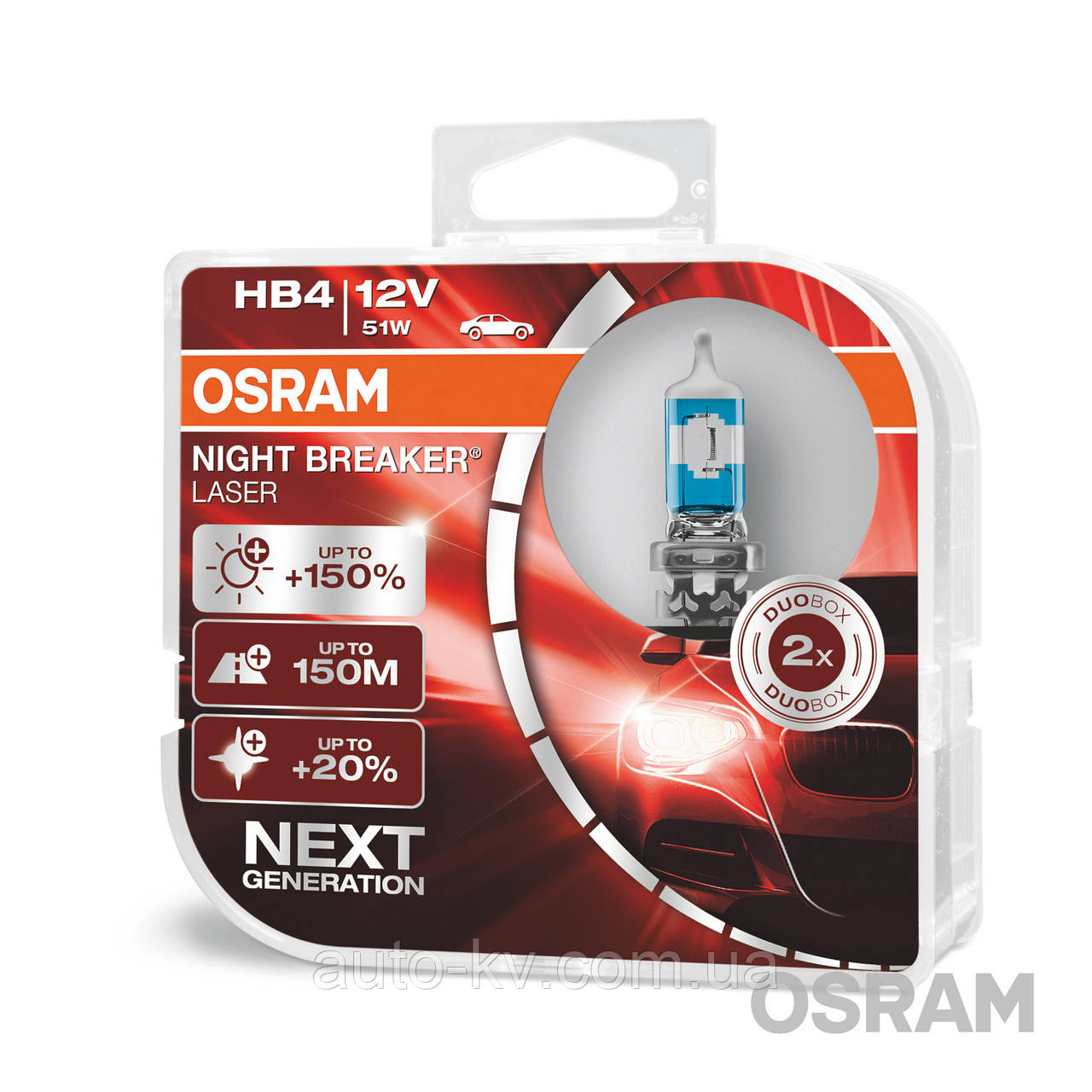 Лампа галогенна HB4 Osram 9006 NL Duobox (Laser +150%) 12 V, 51W