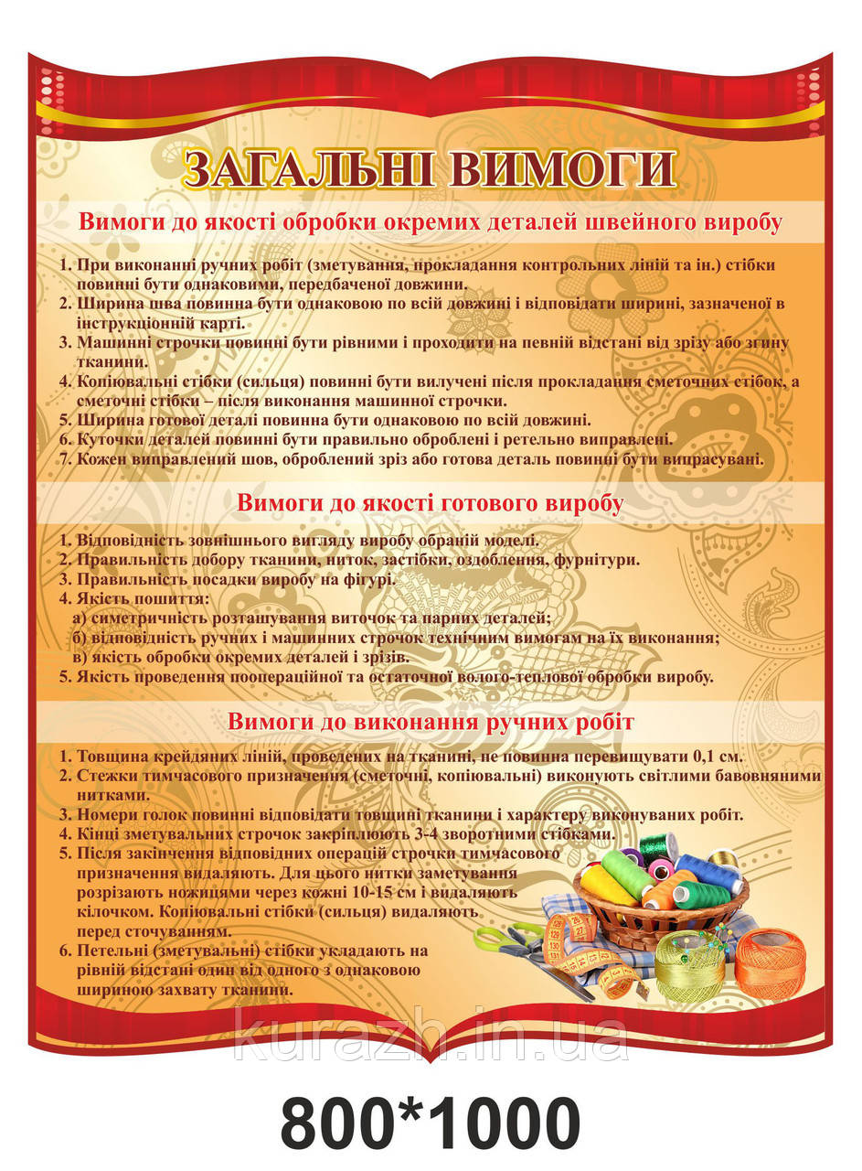 Стенд для кабінету праці "Загальні вимоги"