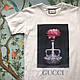 Біла футболка GUCCI. Чоловіча і жіноча. Класні футболки XS, фото 3