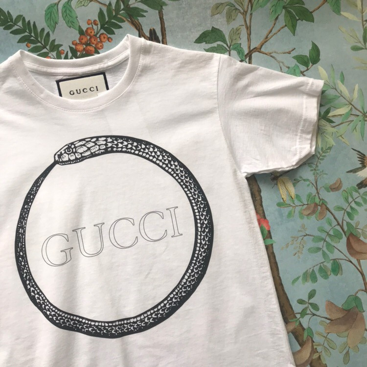 Біла футболка Gucci snake