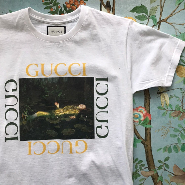 GUCCI. Чоловіча біла футболка. Хайповие ганчірки