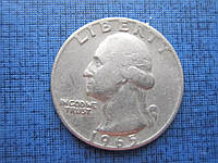 Монета квотер 25 центов США 1965 1966 1990-Р три даты цена за 1 монету