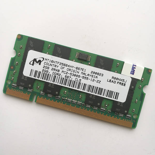 Micron SODIMM DDR2 2Gb 667MHz 5300s CL5 MT16HTF25664HY 667E1