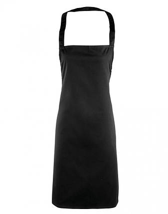Фартух Atteks з нагрудником кухарський / для офіціанта, бармена чорний без кишень — 00217, фото 2