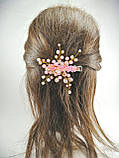 Шпилька для волосся з кришталевими намистинами рожева, фото 6