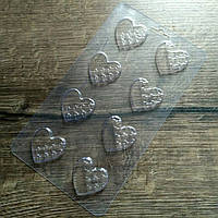 Пластикова форма для шоколаду Сердечка напівплитки