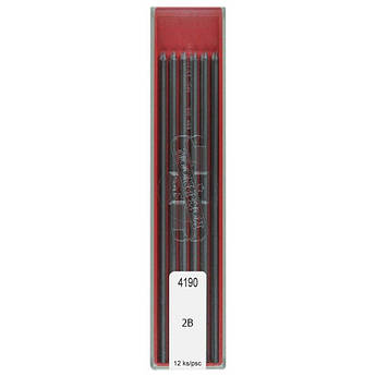 Грифелі для цангового олівця 2,0 мм., 2B, (12 штук) Koh-i-noor 4190