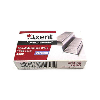 Скоби Axent 4302-A №24/6 1000 шт/уп Metallklammern