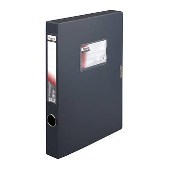 Папка-бокс пластикова А4 на липучці 37 мм, сіра Axent 1736-03-A