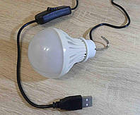 Светодиодная лампа 5 Ватт 5 Вольт с удлинителем, выключателем и USB коннектором