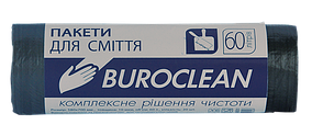 Пакети для сміття 60л/20шт, чорні BuroClean ECO