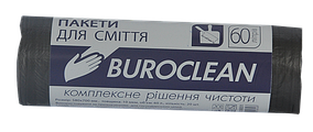 Пакети для сміття 60л/40шт, чорні BuroClean ECO