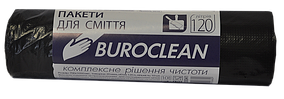 Пакети для сміття 120л/10шт, чорні BuroClean ECO