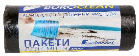 Пакети для сміття 60л/40шт, міцні, чорні BuroClean EuroStandart