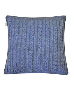 В'язана наволочка коси SOFT синій меланж 45х45см