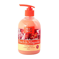 Крем-мило FRESH JUICE рідке 460 мл з гліцерином Peach&Magnolia (персик і магнолія)