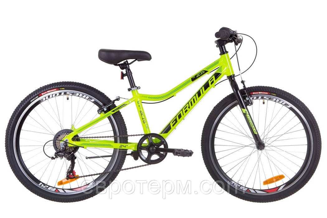 Велосипед FORMULA 24" ACID 1.0 2019 14G Vbr рама 12,5 Al Салатово-чорний OPS-FR-24-131)