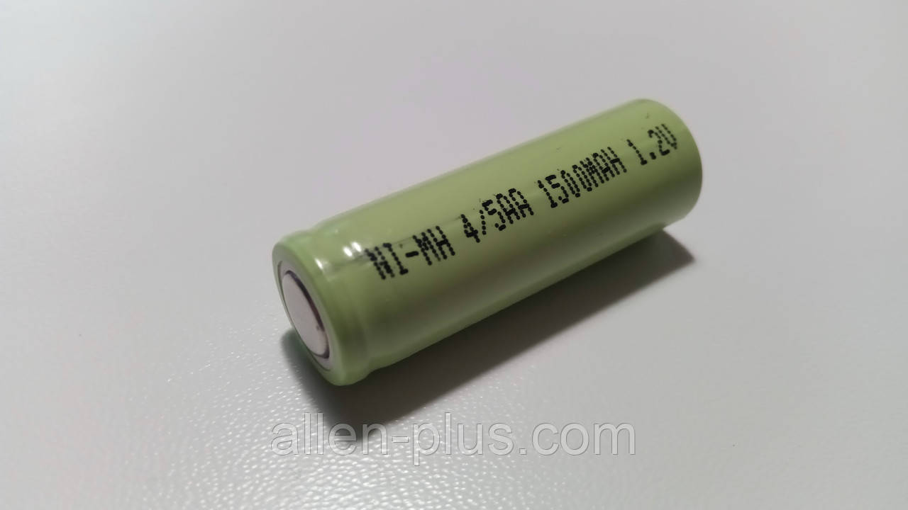 Акумулятор 4/5AA 1,2V Ni-MH 1500 mAh, під паяння/зварювання, плоский плюс, розмір 14 мм x 43 мм