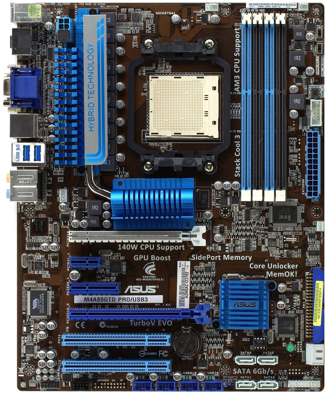 ТОПОВА Плата AMD SAM3+ на DDR3! ASUS M4A89GTD PRO/USB3 140W с HDMI ! Розуміє ВСІ 2-6 ЯДЕРНІ ПРОЦИ +FX 125W