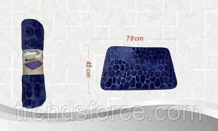 Килимок у ванну кімнату антиковзний бавовняний 45х70 см Bathlux Blue 10158 132199, фото 3