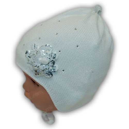 шапка для новорожденного белая