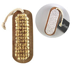 Тертка для ніг двостороння з натуральним ворсом і пемзою 4.4х10 см Bathlux 90523 132115