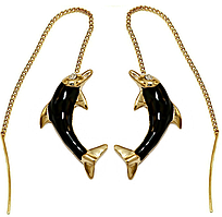 Сережки-протяжки булонні. Довжина ланцюжка: 8 см. Діаметр сережки: 1,9 см.