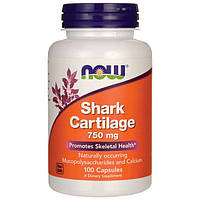 100% Pure Shark Cartilage 750 mg NOW, 100 капсул