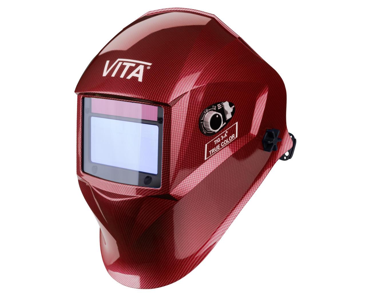 Зварювальна маска VITA TIG 3-A TrueColor (колір металеві стільники червоні)