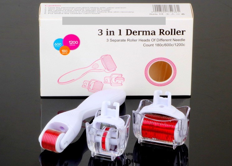 Роликовий масажер для обличчя 3in1 Derma Roller (Мезоролер)