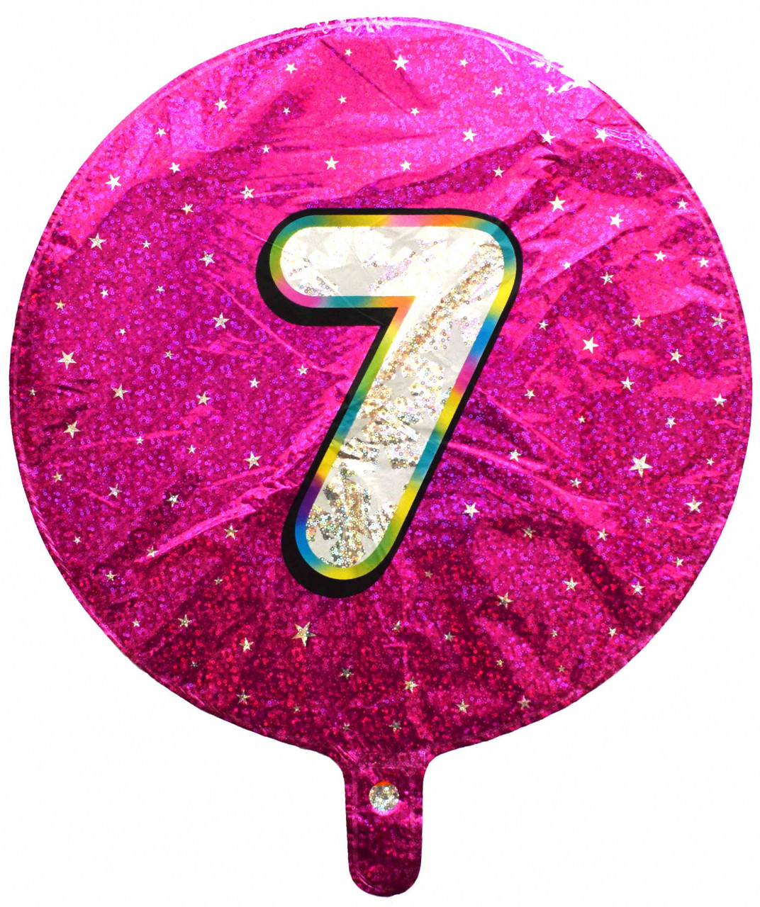 Фольговані кулі круглі "7". Колір: Рожевий. Діаметр: 18"(45 см)